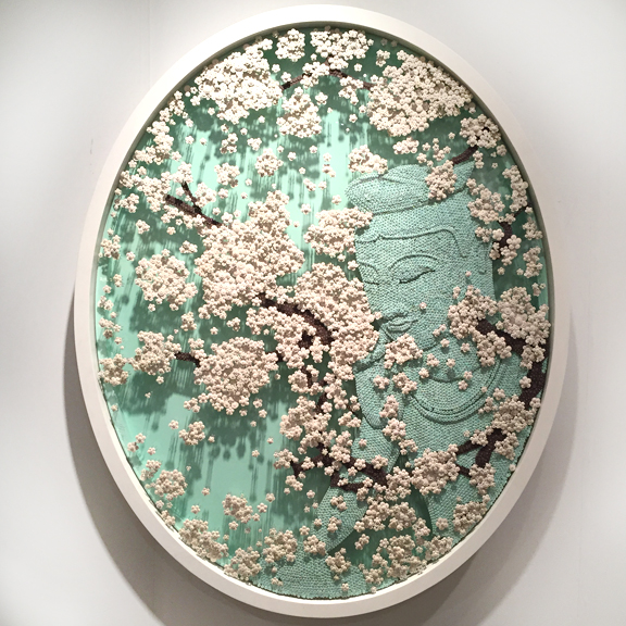 Ran Hwang for Kang Contemporary at Art Miami. Making pictures out of buttons. Beautiful, but leaves you feeling empty.