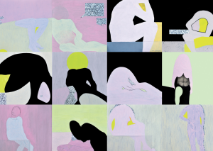 Jovanovska's work "Us," a collage of translucent paper